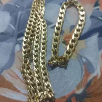 گردن بند و دست بند استیل روکش آب طلا