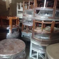 میز ناهارخوری کمجا ۴ نفره فلزی و چوبی ملایر|میز و صندلی غذاخوری|ملایر, |دیوار