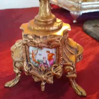 یک عدد شمع دان فرانسوی تمام برنج انتیک|چراغ خواب و آباژور|رشت, گلسار|دیوار