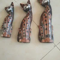 سه عدد گربه چوبی ست