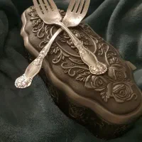 چنگال عتیقه روکش نقره