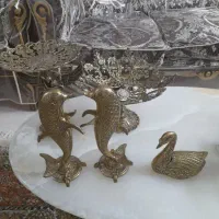 شکلات خوری میوه خوری و مجسمه برنز جذاب سیقلی سنگین|کلکسیون اشیاء عتیقه|قم, پردیسان|دیوار