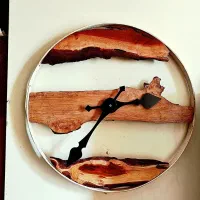 ساعت چوبی روستیک و تابلو های معرق