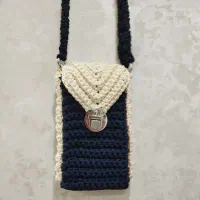 کیف موبایل گوشی دستبافت بافتنی