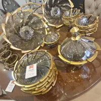 فروش ظروف پذیرایی کریستالی لب طلا|ظروف سرو و پذیرایی|مشهد, توس (بلوار توس)|دیوار