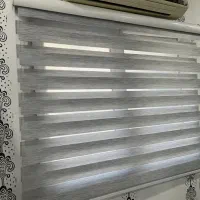 پرده زبرا طوسی ۳ عدد|پرده، رانر، رومیزی|رشت, چمارسرا|دیوار