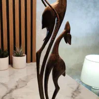 مجسمه چوبی دوغزال|مجسمه، تندیس، ماکت|تهران, جنت‌آباد جنوبی|دیوار