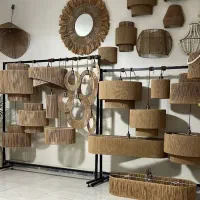 لوستر و آباژور و چراغ خواب آینه دست بافت