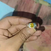 انگشتر نقره با نگین سیترین اصل و مخراج الماس