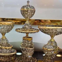 سرویس پذیرایی کریستال ۱۲ نفره نو چینی مناسب جهیزیه