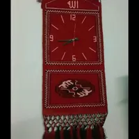 تابلو فرش دستباف ترکمن ساعت برجسته با پشم اصلی