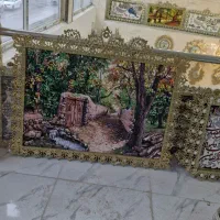 دنیایی تابلو فرش برنز اصل نگین سربی|تابلو فرش|کرمانشاه, |دیوار
