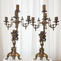 جفت شمعدان برنجی خارجی بسیار زیبا