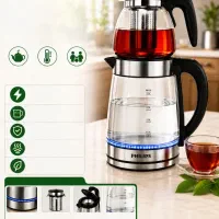 چای‌ساز رو هم فیلیپس  و سرویس آرکوپال ۲۵پارچه