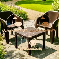 میز و صندلی پلاستیکی طرح مینا  فلزی نهارخوری کافه