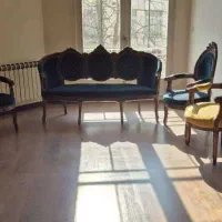 مبل استیل ۹ نفره با چوب راش منبت کاری شده