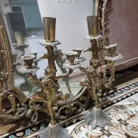 آینه و شمعدان برنجی