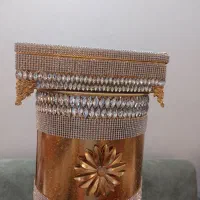 جای دستمال کاغذی وسطل زباله نگین دار