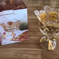 ظرف آجیل طلاکوب خارجی پایه دار