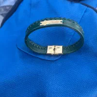 دستبند چرم و طلا 18 عیار زنانه اسم ندا