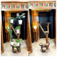 استند گل تنه درختی