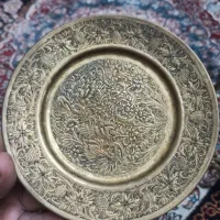 اشیای عتیقه کاسه برنجی بشقاب آیینه کلکسیونی