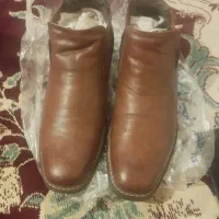 چکمه چلسی چرم واکسی قهوه ای برنزه