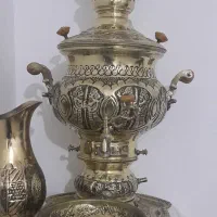 سماور سیاه قلم ست بسیار زیبا و انتیک نو نو اک|کلکسیون اشیاء عتیقه|ارومیه, |دیوار