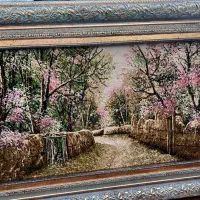 تابلو فرش دستبافت گل ابریشم