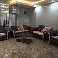 مبل هفت نفره دو رویه چرم و پارچه
