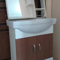 روشویی کابینتی  و آینه باکس وشیرسفید