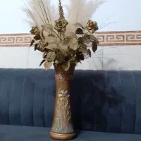 دو عدد گلدان طلایی|گل مصنوعی|نظرآباد, رسالت|دیوار