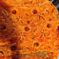 پارچه لباس محلی رنگ زیبای نارنجی