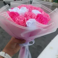 دسته گل روبانی کامل 16 شاخه