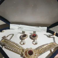 بدل نیم ست طرح جواهر و گوشواره
