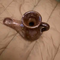 چراغ قدیمی پی سوز سفالی