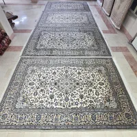 فرش رنگ کرم  دوجفت ۶ متری  دستباف‌اردکان