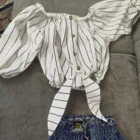 لباس دخترانه با شلوار در حد نو|کفش و لباس بچه|قم, شهر قائم|دیوار