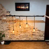 لوستر چوبی مدرن با لامپ ادیسونی|لوستر و چراغ آویز|تهران, توحید|دیوار