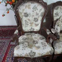 مبلمان استیل ۹نفره چوب گردو دست ساز سلطنتی|مبلمان خانگی و میز عسلی|اصفهان, فرهنگیان|دیوار