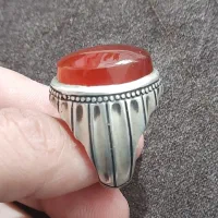 انگشتر نقره دست‌ساز عقیق یمنی اصلی