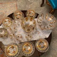 کریستال اب طلا چک گل برجسته