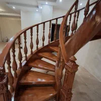 پله گرد نرده چوبی نجاری  رنگکاری چوب|خدمات پیشه و مهارت|شهریار, شهرک شاهد|دیوار