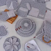 دوخت سفارشی سرویس آشپزخانه بصورت تک وکامل|سفره، حوله، دستمال آشپزخانه|پیشوا, |دیوار