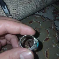 انگشتر نقره با سنگ فیروزه عجمی