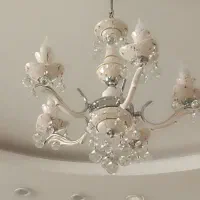 باسلام دوعدد لوستر سرامیکی پنج شاخه در حد نو نو