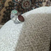 انگشتر موزانایت و عقیق یمنی