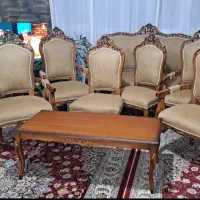 مبل استیل ۹ نفره به همراه میز جلو مبلی ۵۰ تومن