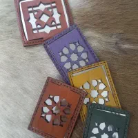 آینه جیبی روکش چرم طبیعی