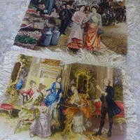 دو عددتابلوفرش دستبافت تبریز با طرح فرانسوی